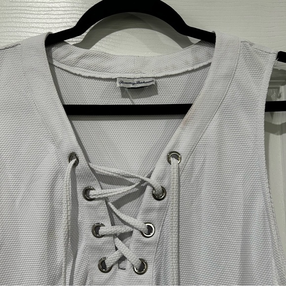 Tommy Bahama Women’s White Island Cays Lace-Up Coverup Dress Spa - Picture 3 of 4